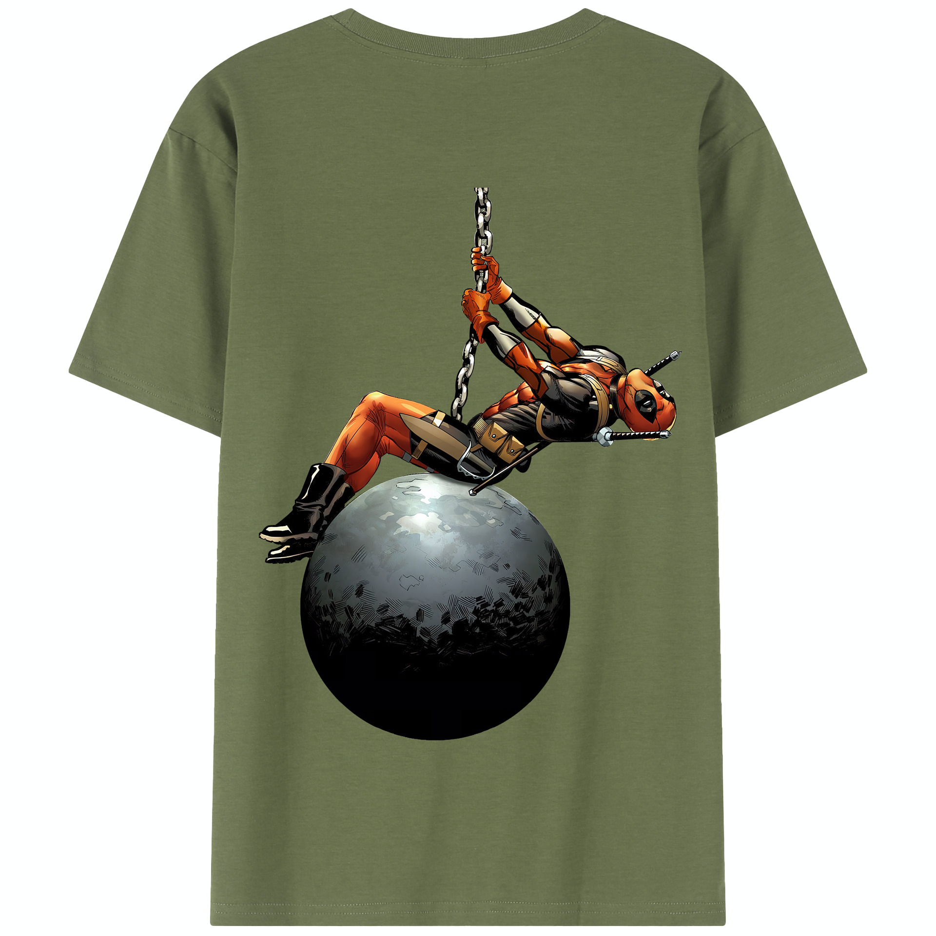 （画像用） Deadpool デッドプール 綿100％半袖Tシャツ（背面プリント）